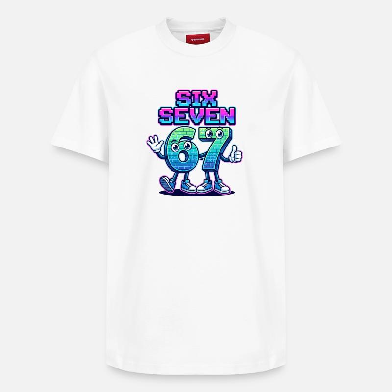 Six Sept 6 7 - T-shirt unisexe décontracté en coton Supima – de SPREAD - blanc