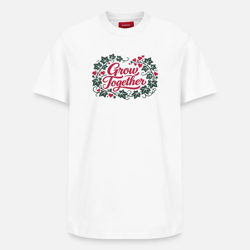 Grandir ensemble | Amour & Nature Saint-Valentin - T-shirt unisexe décontracté en coton Supima – de SPREAD - blanc