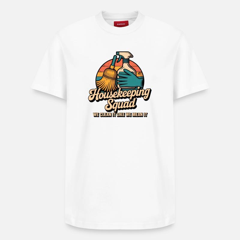 Conception de nettoyage amusante - T-shirt unisexe décontracté en coton Supima – de SPREAD - blanc