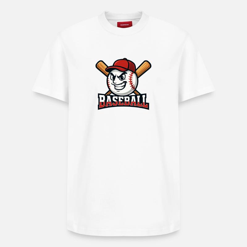 Mascotte du baseball - T-shirt unisexe décontracté en coton Supima – de SPREAD - blanc