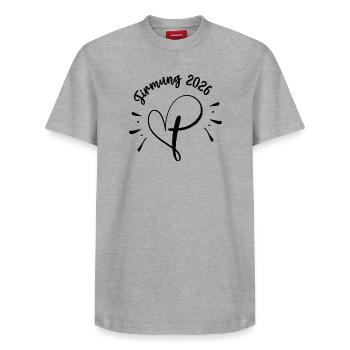 Confirmation 2026 Confirmation candidates Confirmation sacrament - Relaxed Unisex Supima Cotton T-Shirt – by SPREAD - white - Front - AI Model Female 172 dark (172cm) & AI Model Male 185 dark (185cm)