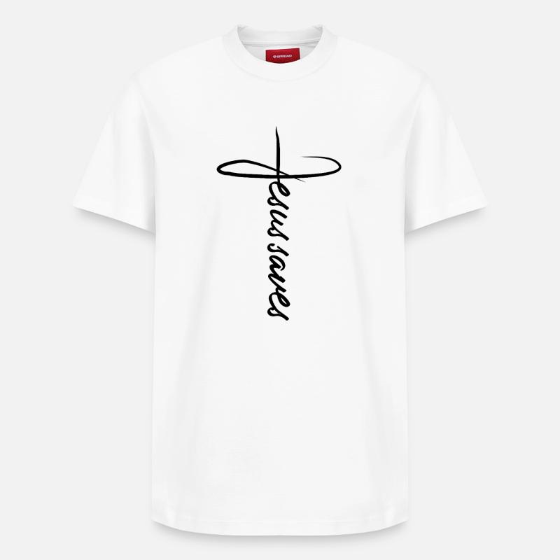 Jésus-Christ Cadeau - T-shirt unisexe décontracté en coton Supima – de SPREAD - blanc