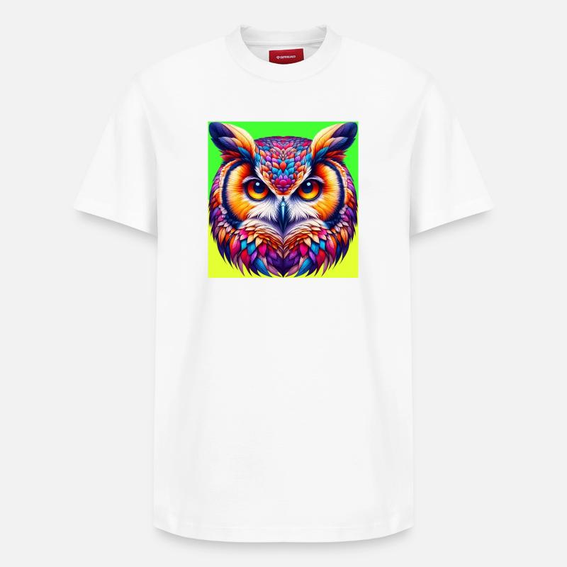 Eule - Relaxed Unisex Supima Cotton T-Shirt – von SPREAD - Weiß