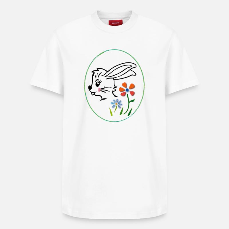 Lapin de Pâques - T-shirt unisexe décontracté en coton Supima – de SPREAD - blanc