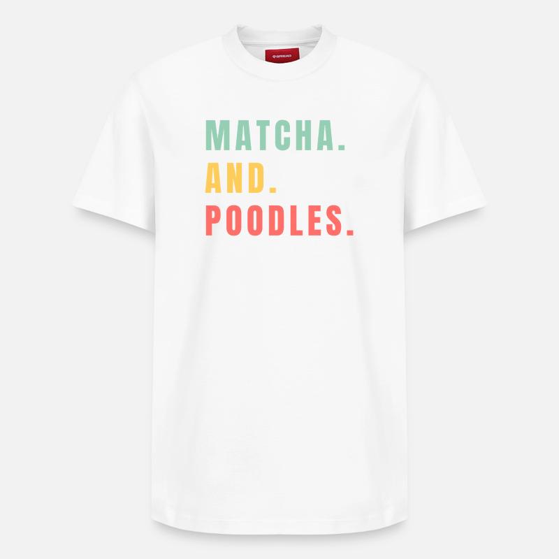 MATCHA ET CANICHES - T-shirt unisexe décontracté en coton Supima – de SPREAD - blanc