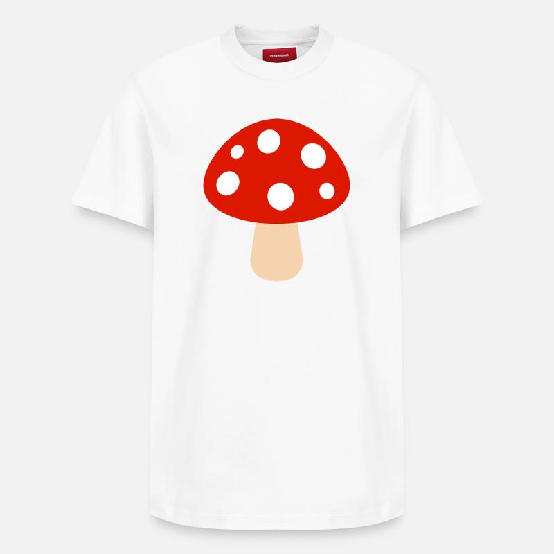 champignon - T-shirt unisexe décontracté en coton Supima – de SPREAD - blanc