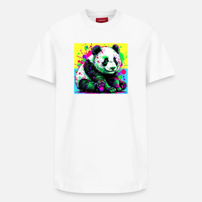 panda - T-shirt unisexe décontracté en coton Supima – de SPREAD - blanc