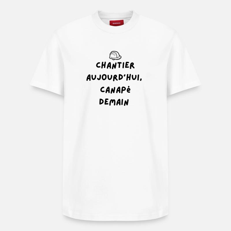 phrase chantier - T-shirt unisexe décontracté en coton Supima – de SPREAD - blanc