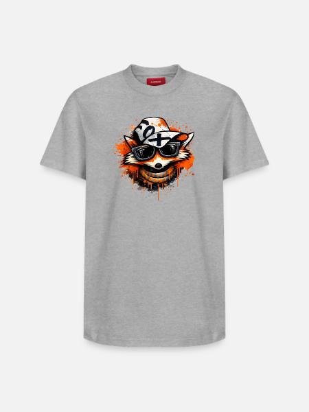 Cool fox with cap and sunglasses - Relaxed Unisex Supima Cotton T-Shirt – by SPREAD - white