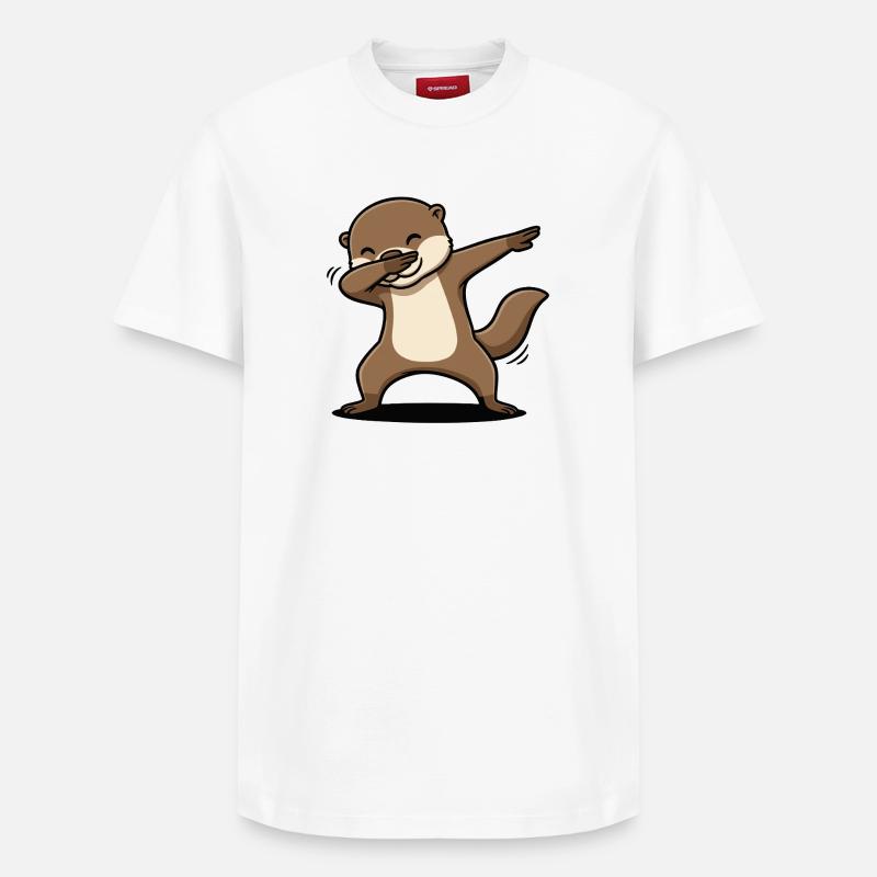 Otter Dab Fun - T-shirt unisexe décontracté en coton Supima – de SPREAD - blanc