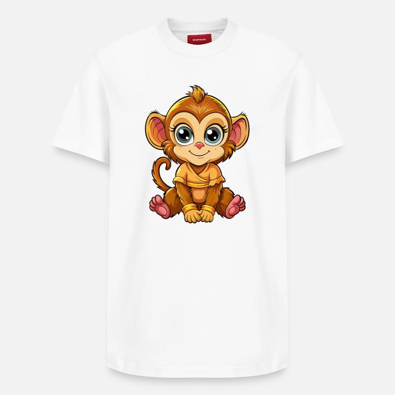 Weiblicher Affe - Relaxed Unisex Supima Cotton T-Shirt – von SPREAD - Weiß