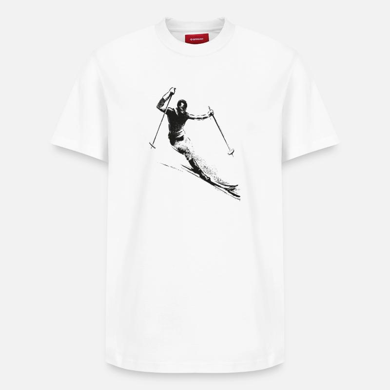 Rétro Skier - T-shirt unisexe décontracté en coton Supima – de SPREAD - blanc