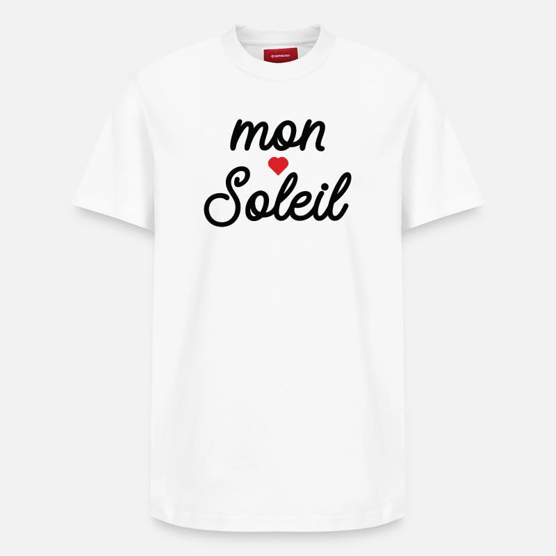 Mon Soleil cœur en Script - T-shirt unisexe décontracté en coton Supima – de SPREAD - blanc