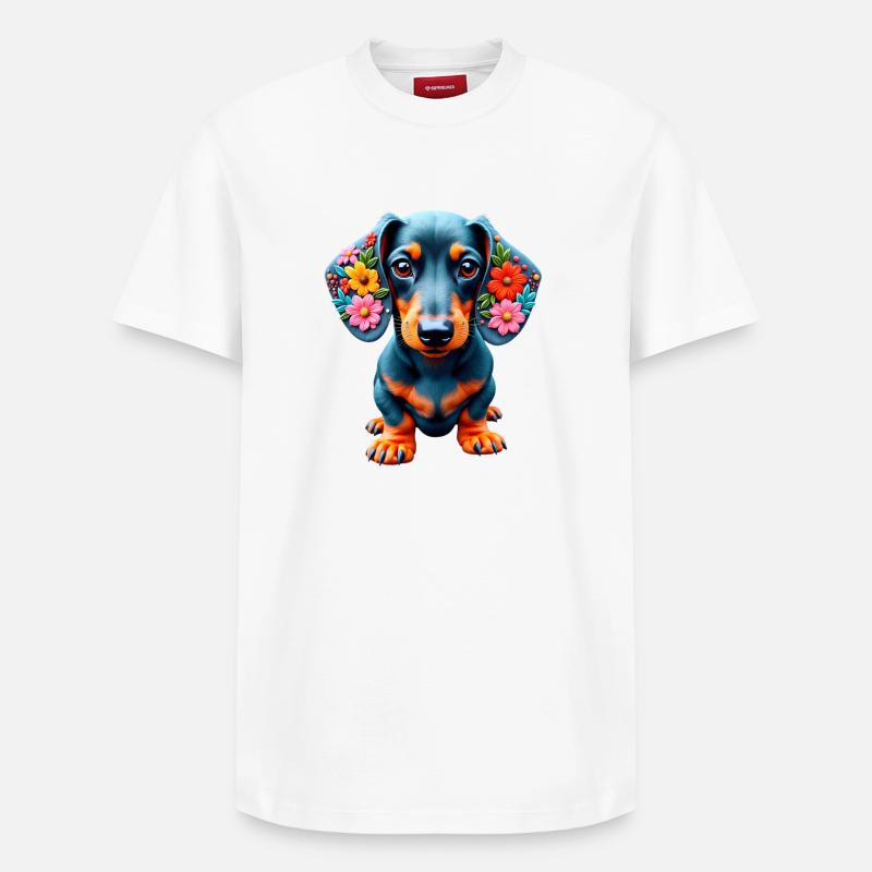 Dackel Dachshund Tekel - Relaxed Unisex Supima Cotton T-Shirt – von SPREAD - Weiß