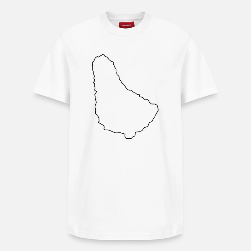 Carte de la Barbade - T-shirt unisexe décontracté en coton Supima – de SPREAD - blanc