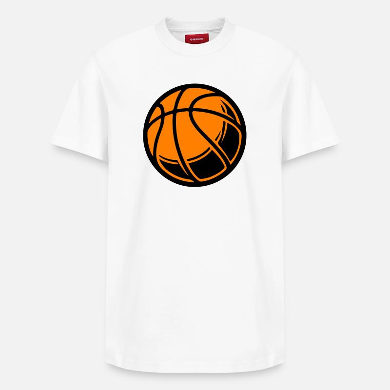 Ballon de basket-ball - T-shirt unisexe décontracté en coton Supima – de SPREAD - blanc