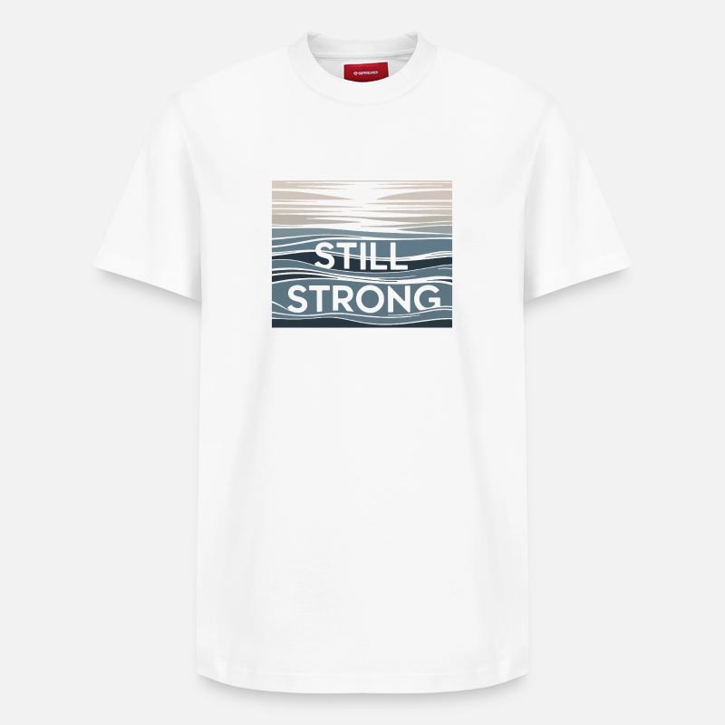 Still Strong Wave Pattern - Relaxed Unisex Supima Cotton T-Shirt – by SPREAD - white