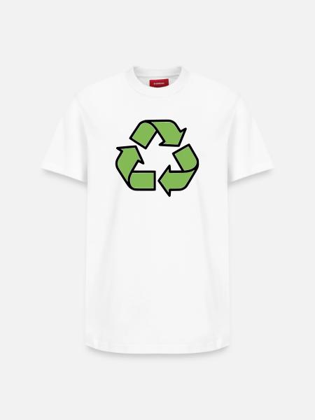  Recycling Zeichen Outline - Relaxed Unisex Supima Cotton T-Shirt – von SPREAD - Weiß