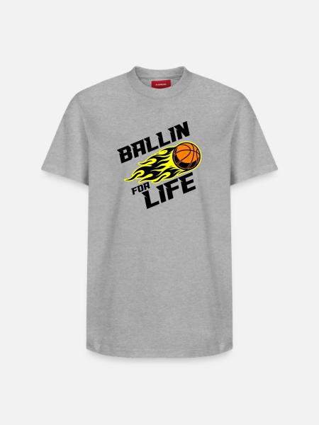 Basketball Ballin Saying - Relaxed Unisex Supima Cotton T-Shirt – by SPREAD - white