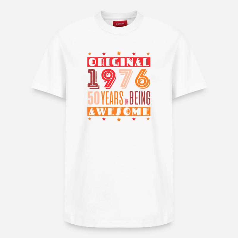 1976 : 50 ans d’expérience spéciale - T-shirt unisexe décontracté en coton Supima – de SPREAD - blanc