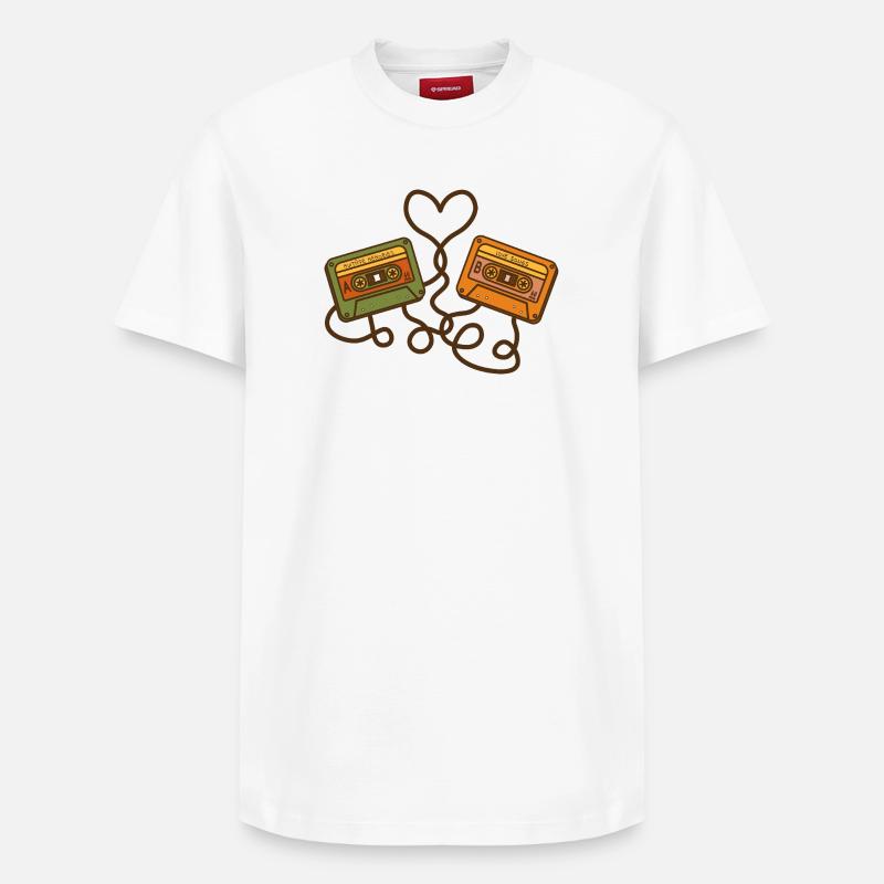 Mixtape Memories – Cassettes rétro - T-shirt unisexe décontracté en coton Supima – de SPREAD - blanc