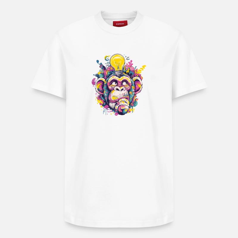 Graffiti de singe lumineux - T-shirt unisexe décontracté en coton Supima – de SPREAD - blanc