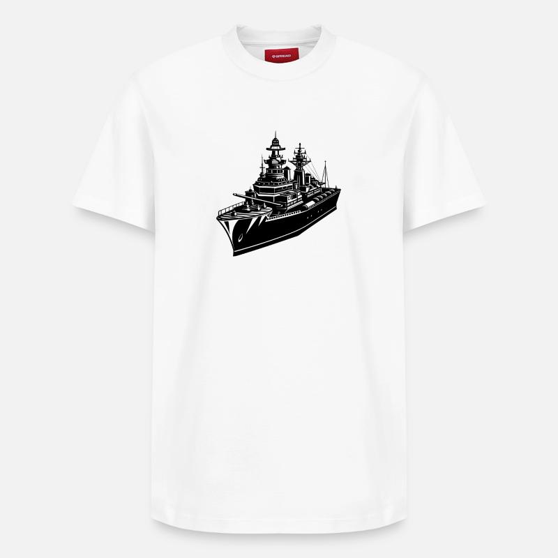 Cuirassé - T-shirt unisexe décontracté en coton Supima – de SPREAD - blanc