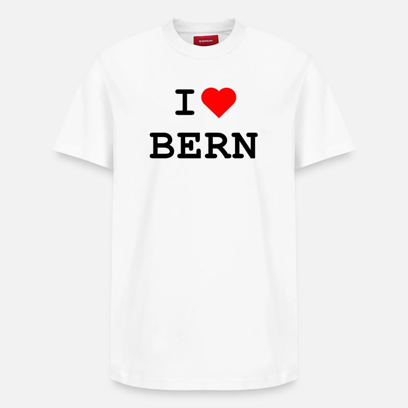 J’aime Berne - Ich liebe Bern - T-shirt unisexe décontracté en coton Supima – de SPREAD - blanc