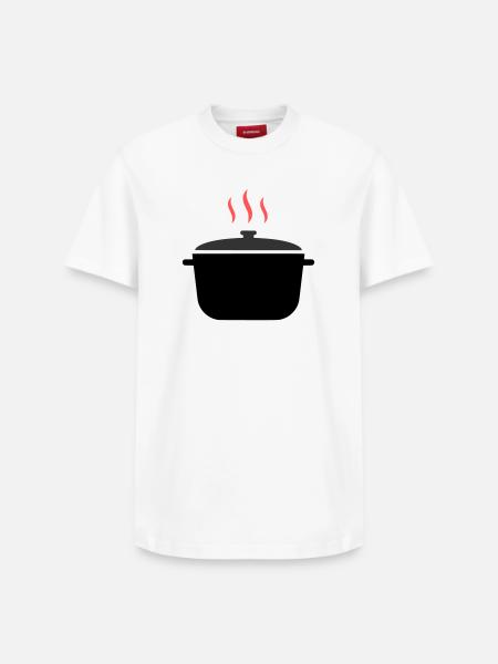Kochtopf Dampf Kochen - Relaxed Unisex Supima Cotton T-Shirt – von SPREAD - Weiß