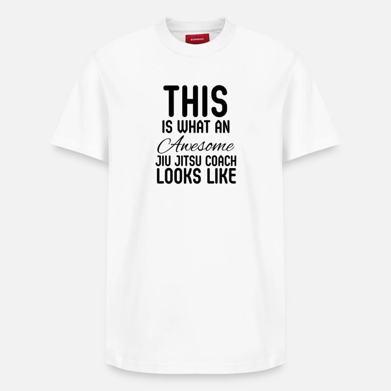 Coach de Jiu Jitsu Génial - T-shirt unisexe décontracté en coton Supima – de SPREAD - blanc