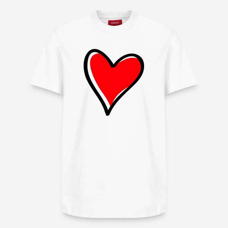 Icône Minimale Cœur Rouge - T-shirt unisexe décontracté en coton Supima – de SPREAD - blanc