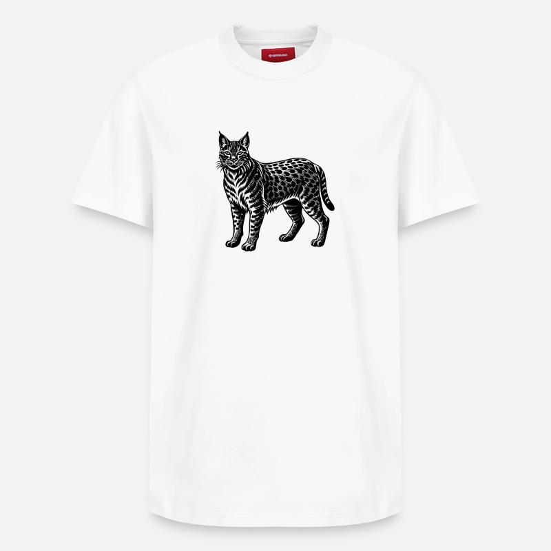 Lynx roux - T-shirt unisexe décontracté en coton Supima – de SPREAD - blanc