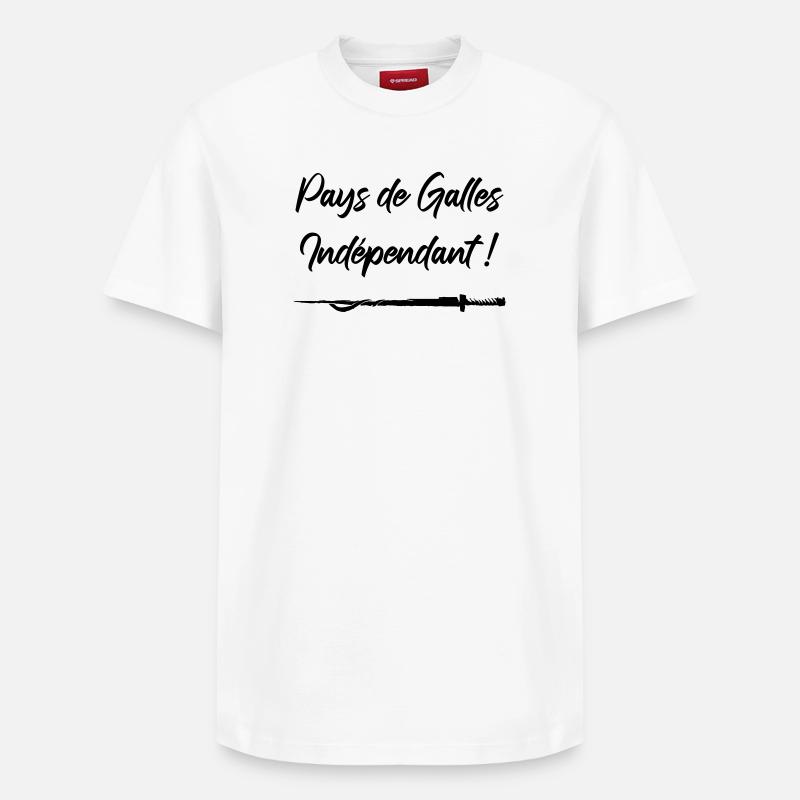 Pays de Galles Indépendant ! Perceval - T-shirt unisexe décontracté en coton Supima – de SPREAD - blanc