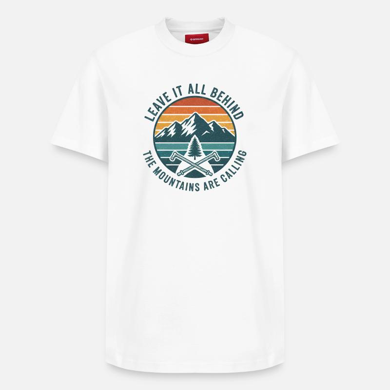 Berge rufen Patch - Relaxed Unisex Supima Cotton T-Shirt – von SPREAD - Weiß