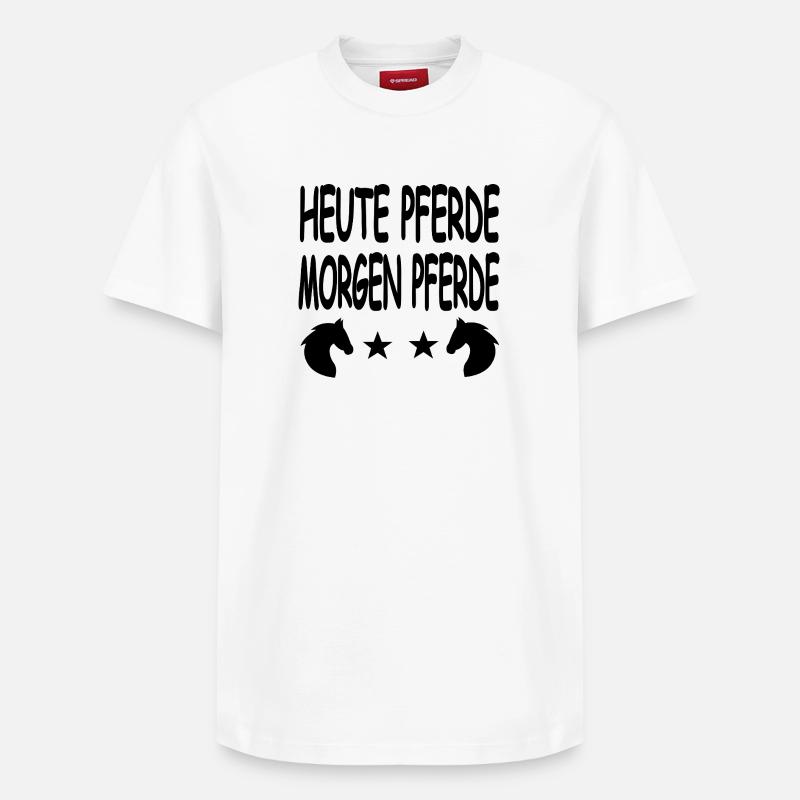 Pferde - Relaxed Unisex Supima Cotton T-Shirt – von SPREAD - Weiß