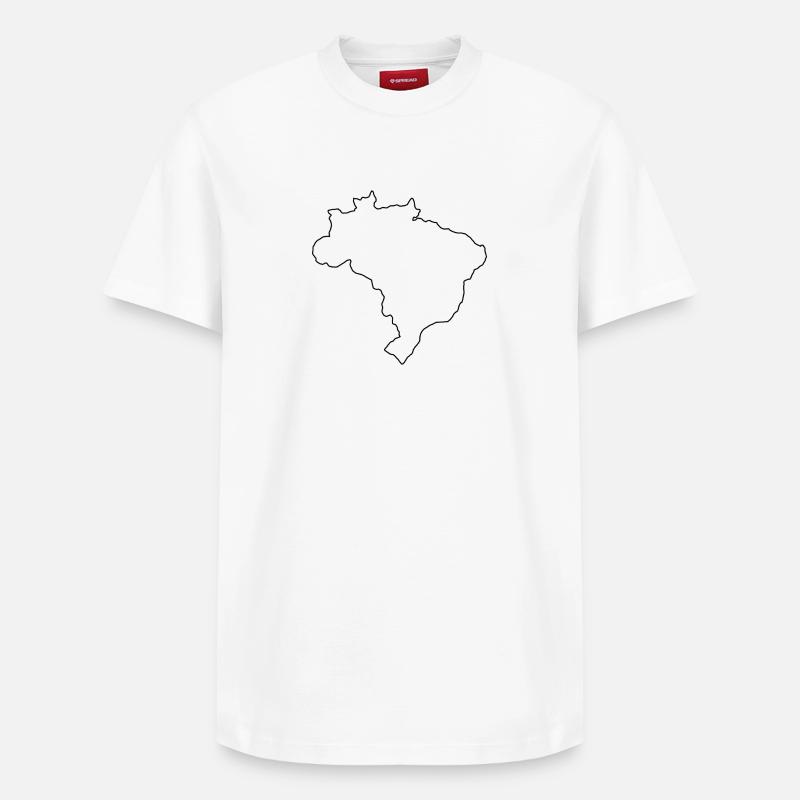Carte du Brésil - T-shirt unisexe décontracté en coton Supima – de SPREAD - blanc