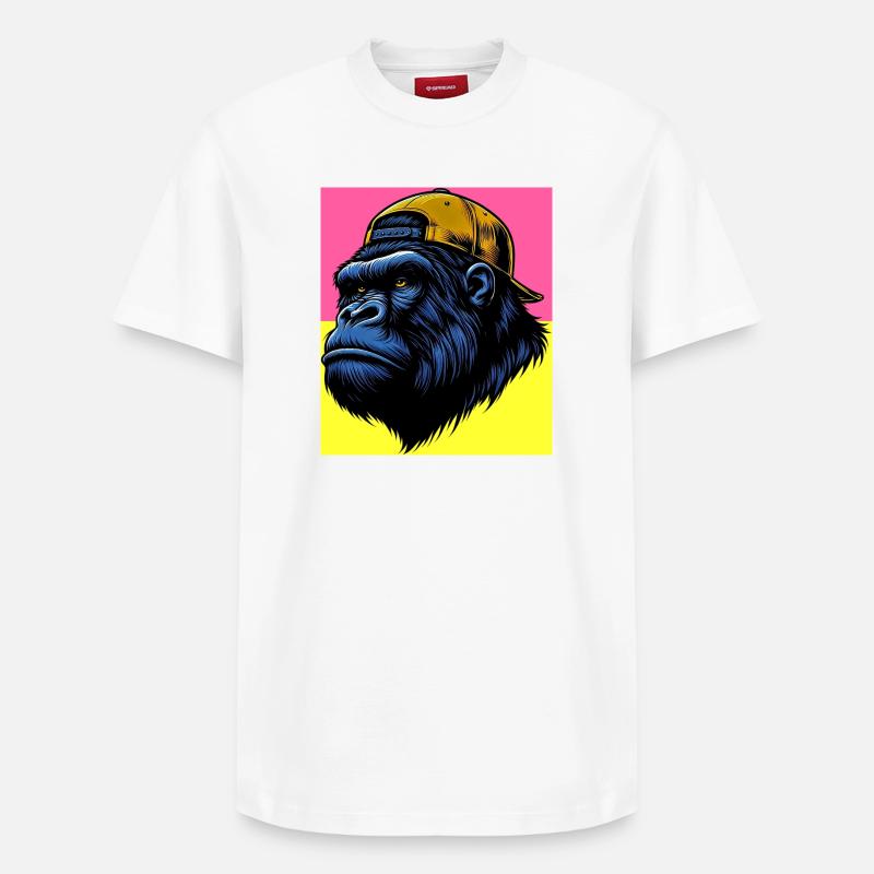 gorille - T-shirt unisexe décontracté en coton Supima – de SPREAD - blanc