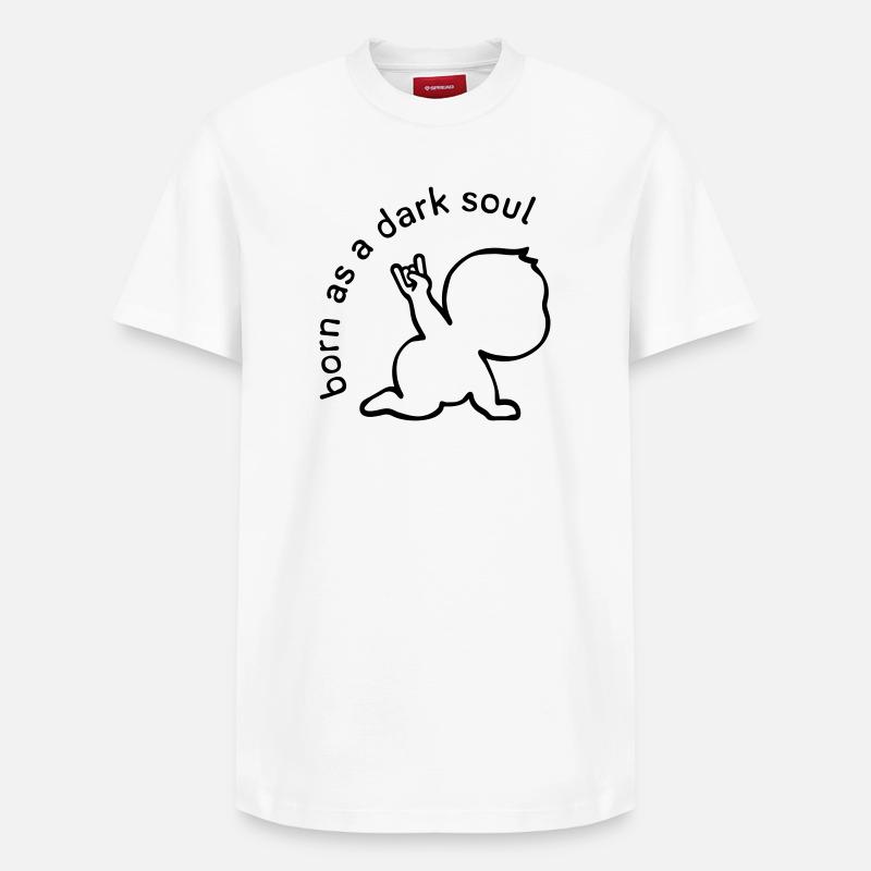 Né en âme sombre - T-shirt unisexe décontracté en coton Supima – de SPREAD - blanc