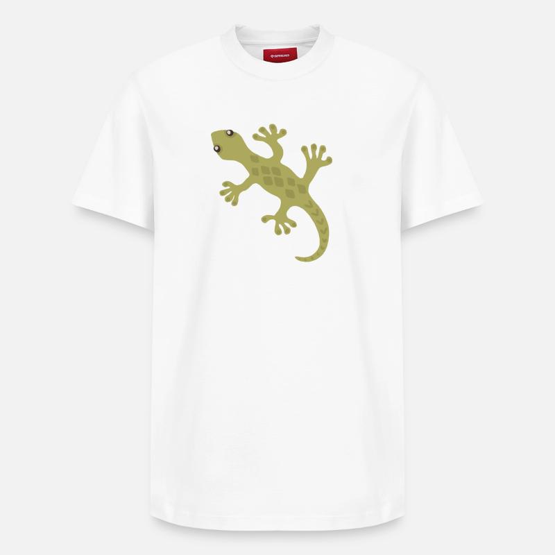 Motif de silhouette Gecko lime - T-shirt unisexe décontracté en coton Supima – de SPREAD - blanc