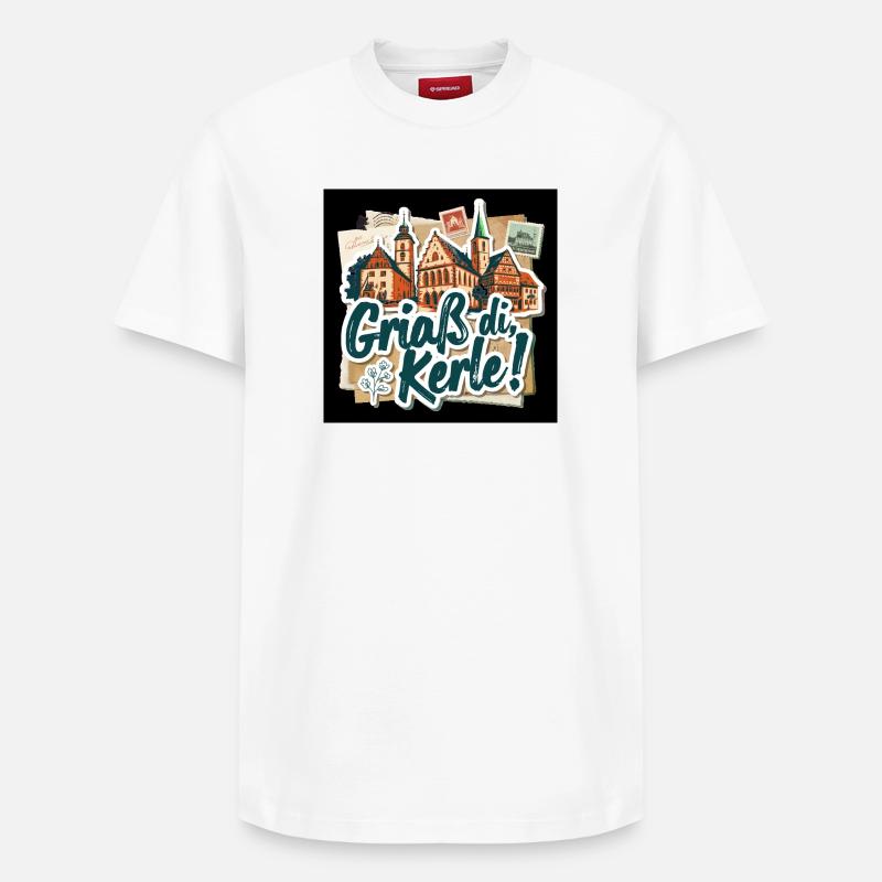 Griaß di Kerl Salutation bavaroise - T-shirt unisexe décontracté en coton Supima – de SPREAD - blanc