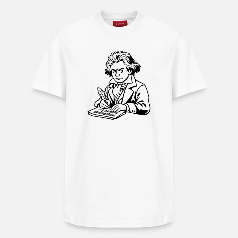 Beethoven - Relaxed Unisex Supima Cotton T-Shirt – von SPREAD - Weiß