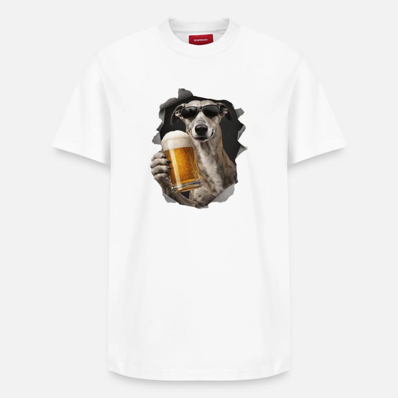 Bière lévrière - T-shirt unisexe décontracté en coton Supima – de SPREAD - blanc