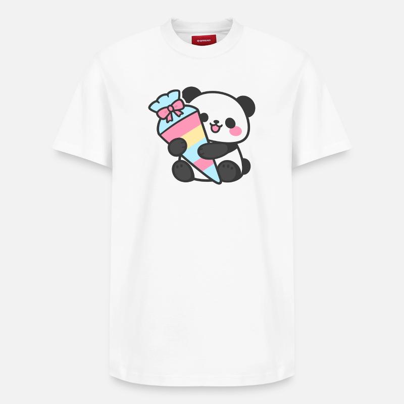 1. Klasse Panda Einschulung Geschenk 2026 - Relaxed Unisex Supima Cotton T-Shirt – von SPREAD - Weiß