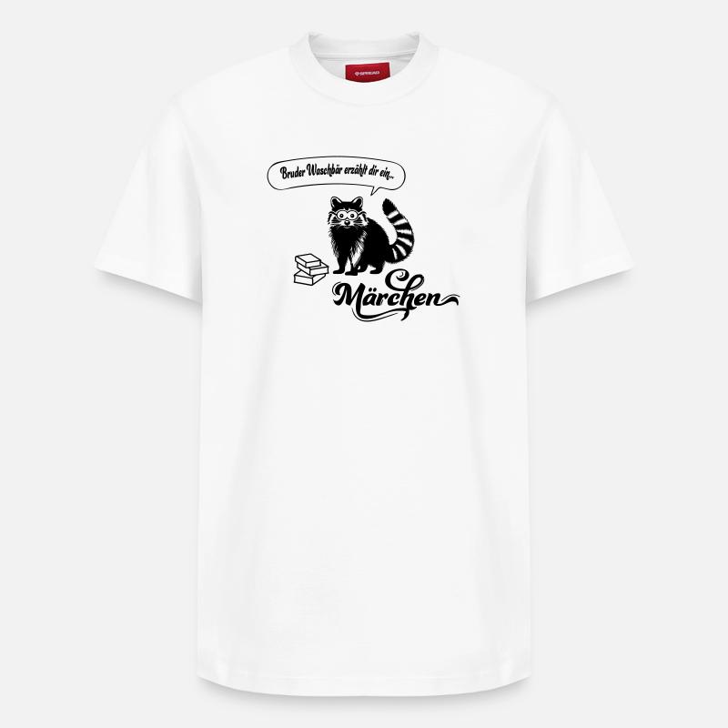 Bruder Waschbär - Relaxed Unisex Supima Cotton T-Shirt – von SPREAD - Weiß