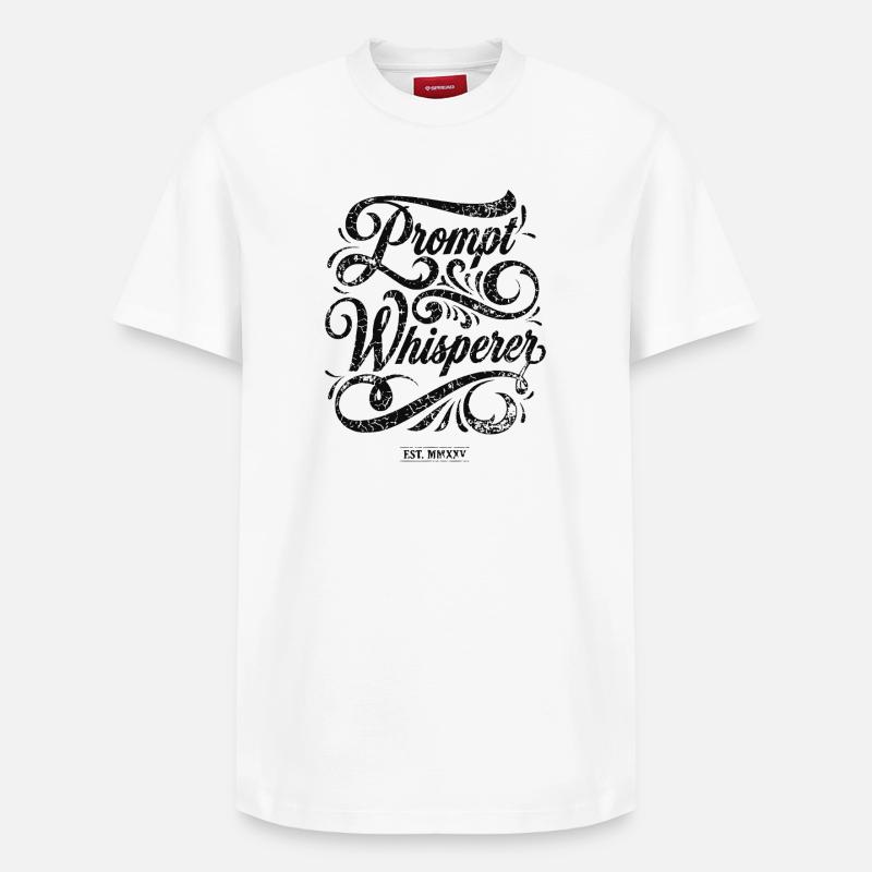 Chuchoteur de prompts - T-shirt unisexe décontracté en coton Supima – de SPREAD - blanc