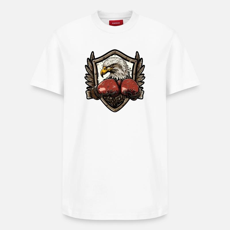 Eagle Boxer MMA - T-shirt unisexe décontracté en coton Supima – de SPREAD - blanc
