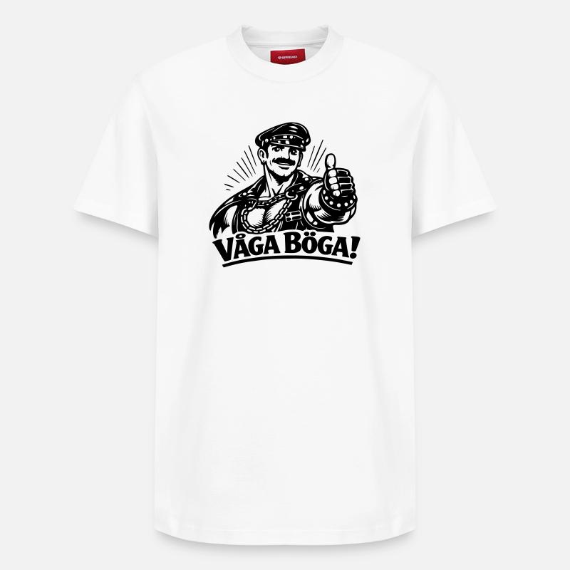 Wag es, schwul zu sein - Relaxed Unisex Supima Cotton T-Shirt – von SPREAD - Weiß