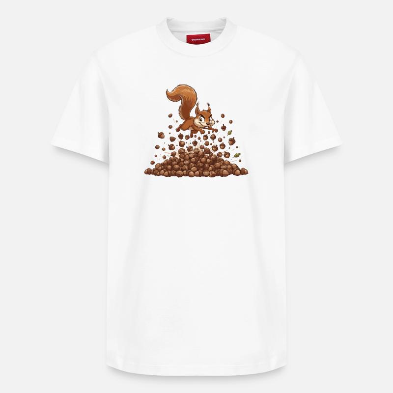 Eichhörnchen Nusssturm - Relaxed Unisex Supima Cotton T-Shirt – von SPREAD - Weiß