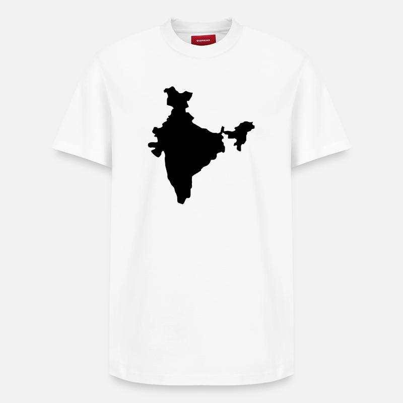 Carte de l’Inde - T-shirt unisexe décontracté en coton Supima – de SPREAD - blanc
