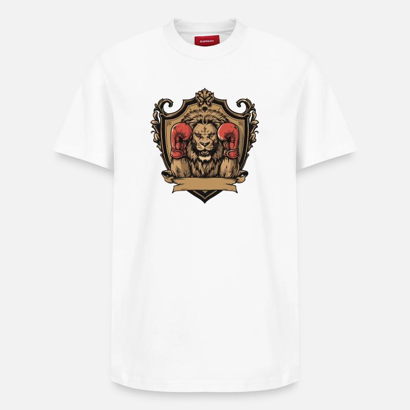 Lion Boxer MMA - T-shirt unisexe décontracté en coton Supima – de SPREAD - blanc